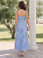 Lucinda Sky Blue back view wedding guest dress