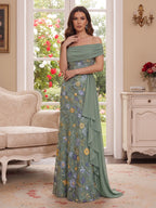 Persephone Mae Sage Green front view mother of the bride dress