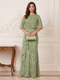 Sabine sage green front view mother of the bride dress