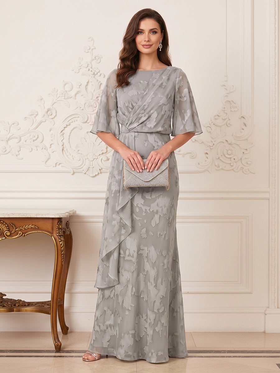 Sabine grey front view mother of the bride dress
