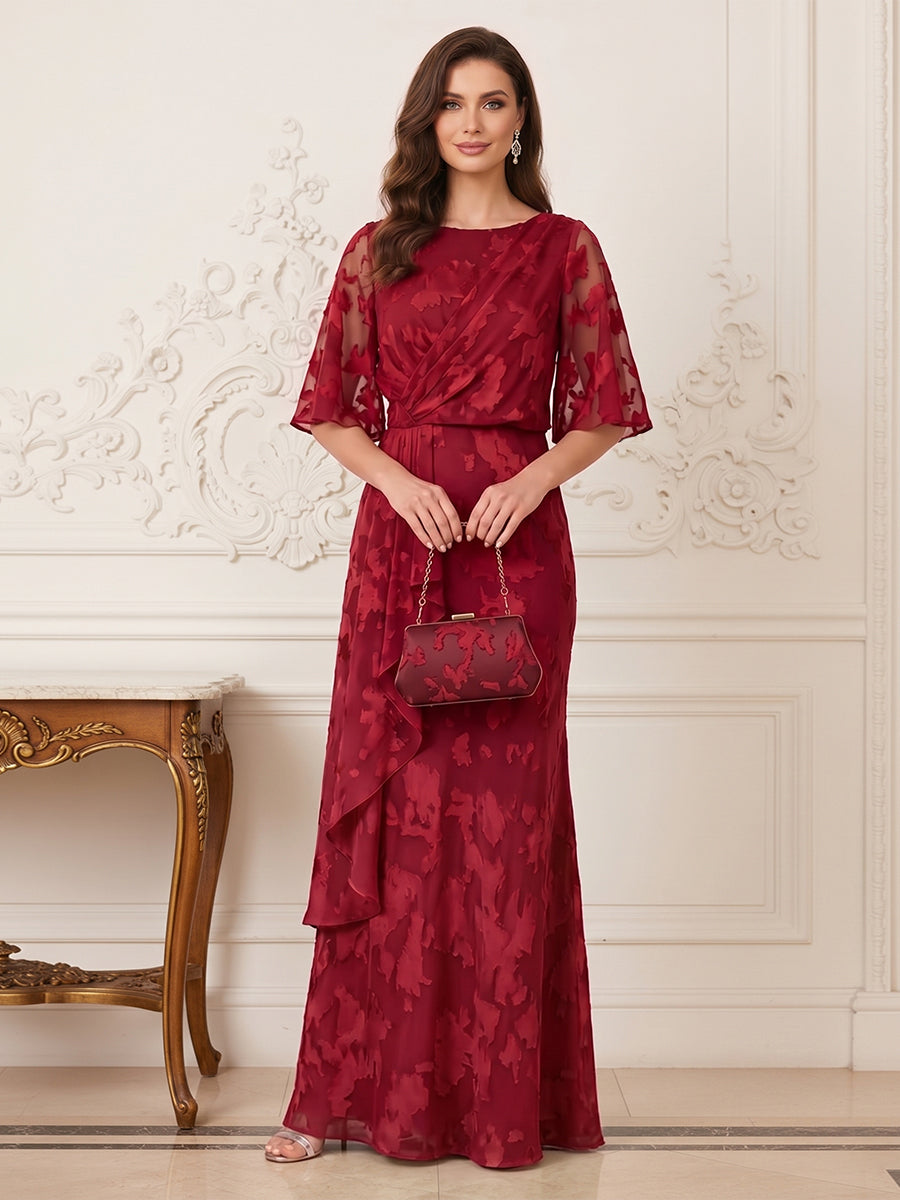 Sabine burgundy alternate front view 2 mother of the bride dress