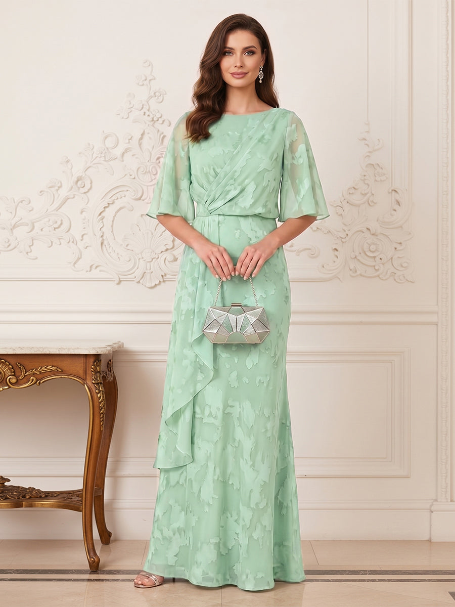 Sabine mint green front view mother of the bride dress