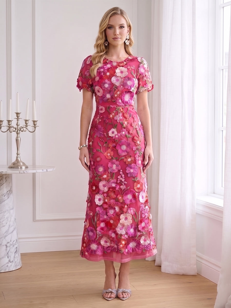 Graciela Lake Hot Pink front view wedding guest dress