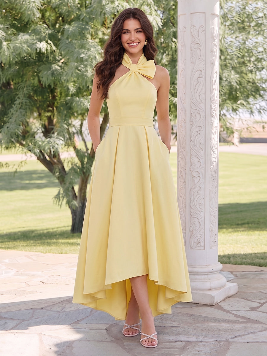 Callista Yellow front view wedding guest dress