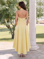 Callista Yellow back view wedding guest dress