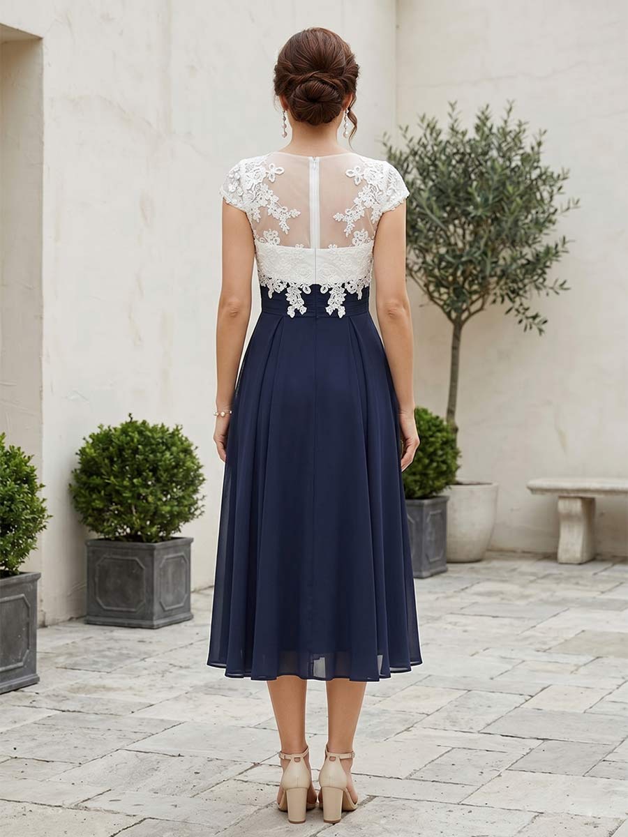 Romilly Grace Navy Blue back view mother of the bride dress