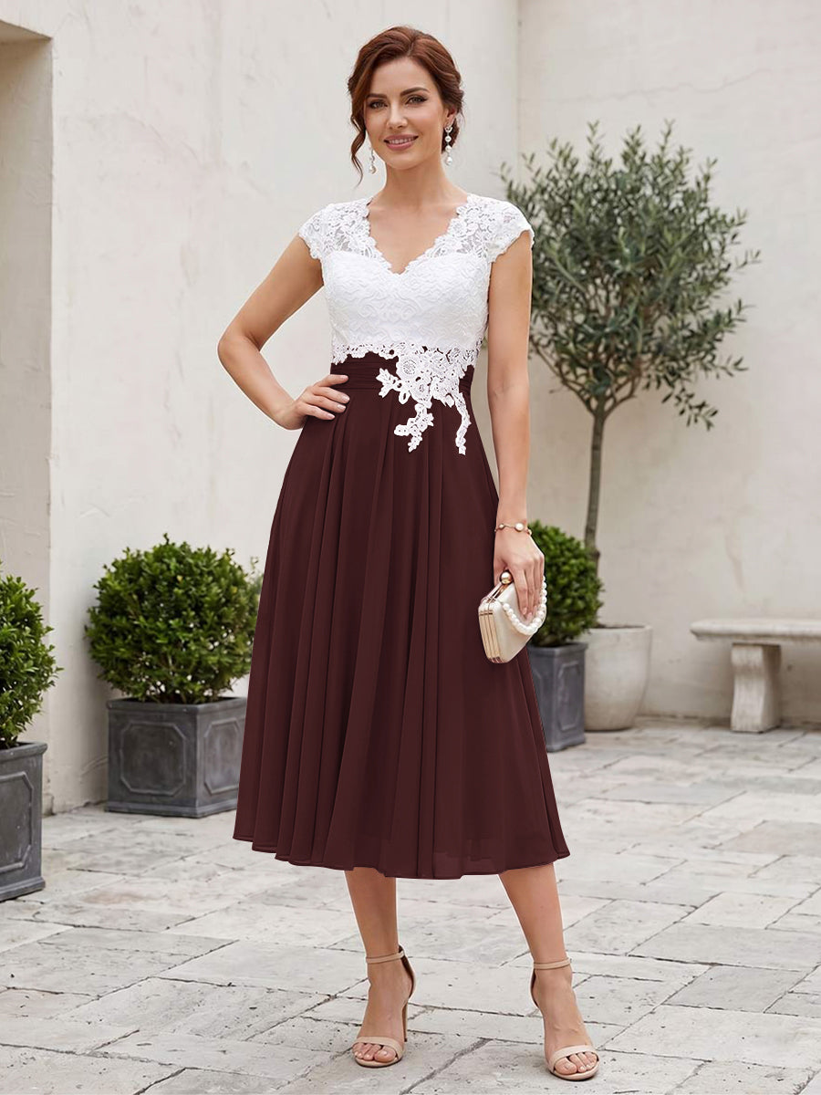 Romilly Grace Brown front view mother of the bride dress