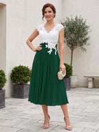 Romilly Grace Hunter Green front view mother of the bride dress