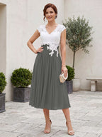 Romilly Grace Grey front view mother of the bride dress