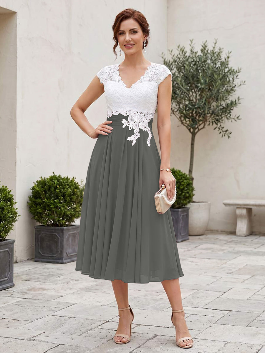 Romilly Grace Grey front view mother of the bride dress