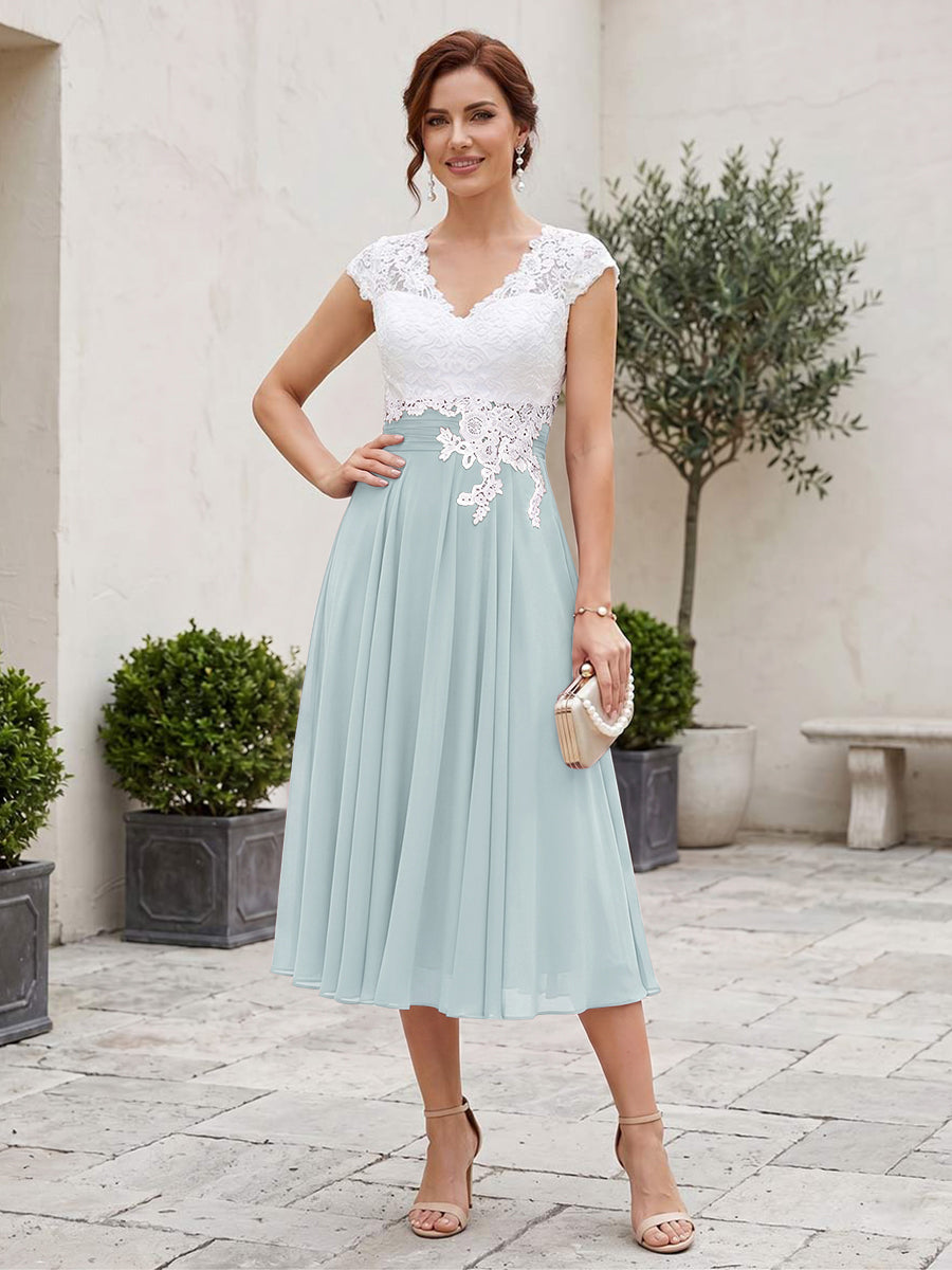 Romilly Grace Sky Blue front view mother of the bride dress
