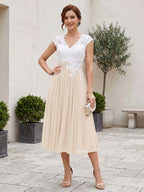 Romilly Grace Champagne front view mother of the bride dress