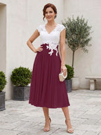 Romilly Grace Burgundy side view mother of the bride dress