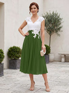 Romilly Grace Olive Green front view mother of the bride dress