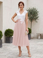 Romilly Grace Pearl Pink front view mother of the bride dress