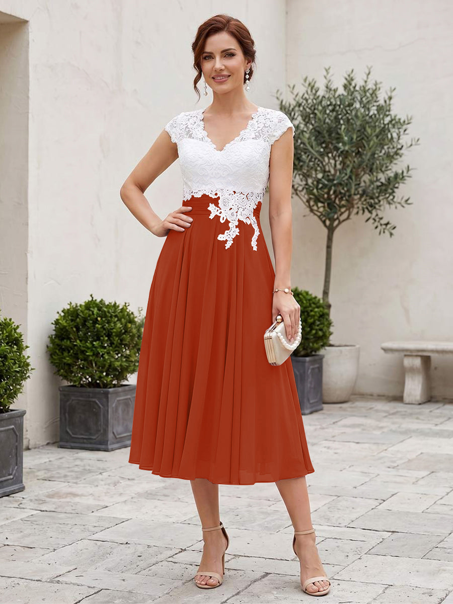 Romilly Grace Rust front view mother of the bride dress