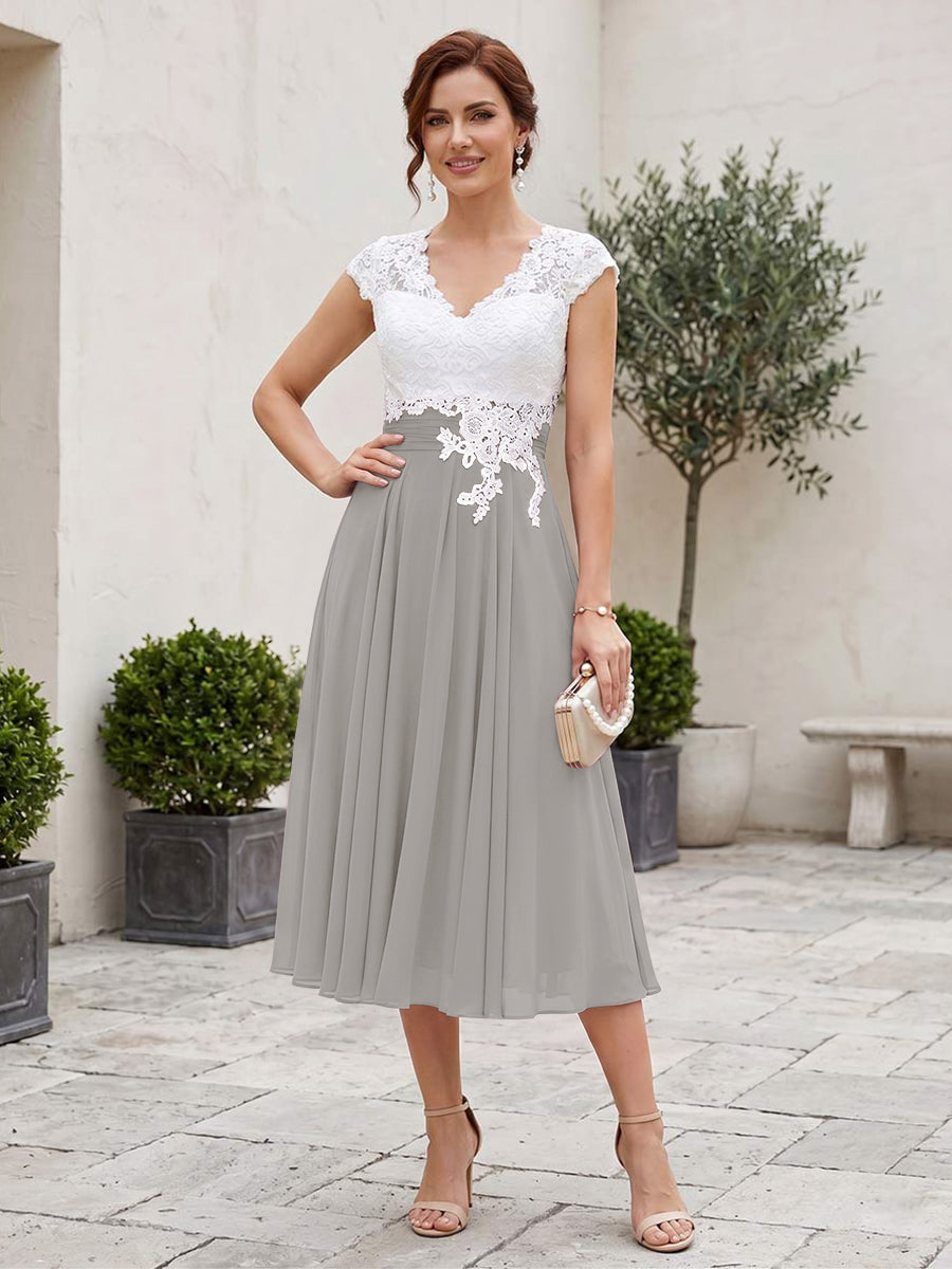 Romilly Grace Silver front view mother of the bride dress