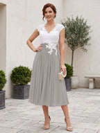 Romilly Grace Silver front view mother of the bride dress