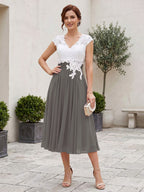 Romilly Grace Steel Grey front view mother of the bride dress