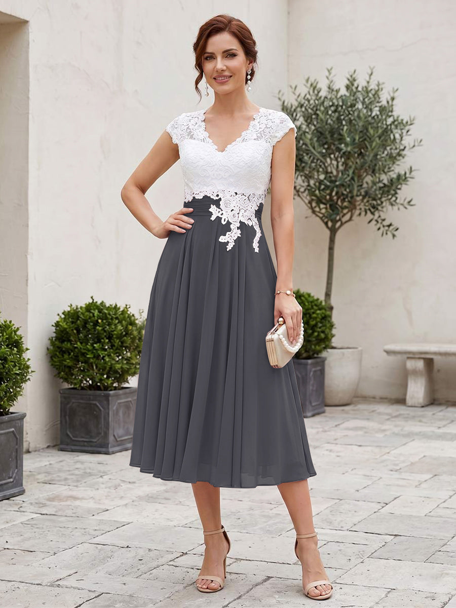 Romilly Grace Dusty Blue back view mother of the bride dress