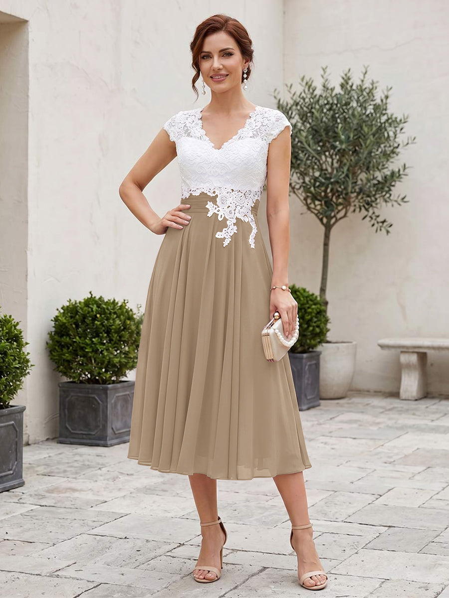 Romilly Grace Taupe front view mother of the bride dress