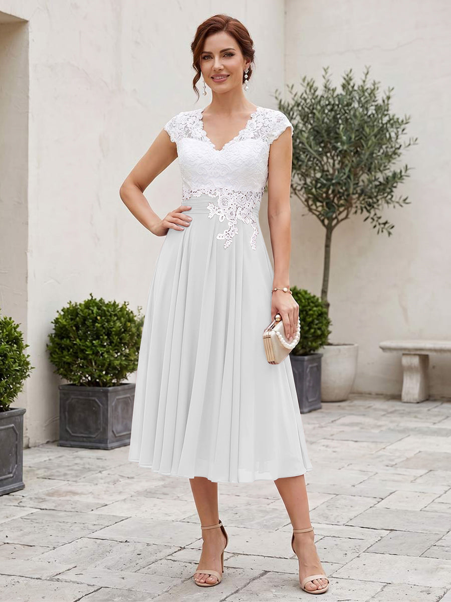 Romilly Grace White front view mother of the bride dress