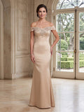 Fiona Rose Champagne front view mother of the bride dress