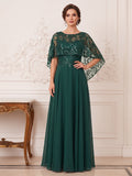 Isabelle Claire Hunter Green front view mother of the bride dress