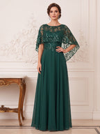 Isabelle Claire Hunter Green front view mother of the bride dress
