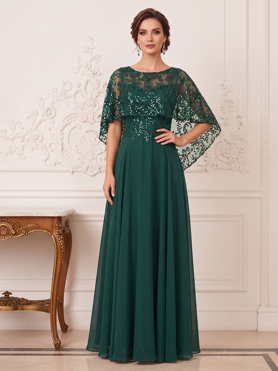 Isabelle Claire Hunter Green front view mother of the bride dress