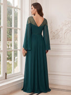 Helene Mae Hunter Green back view mother of the bride dress