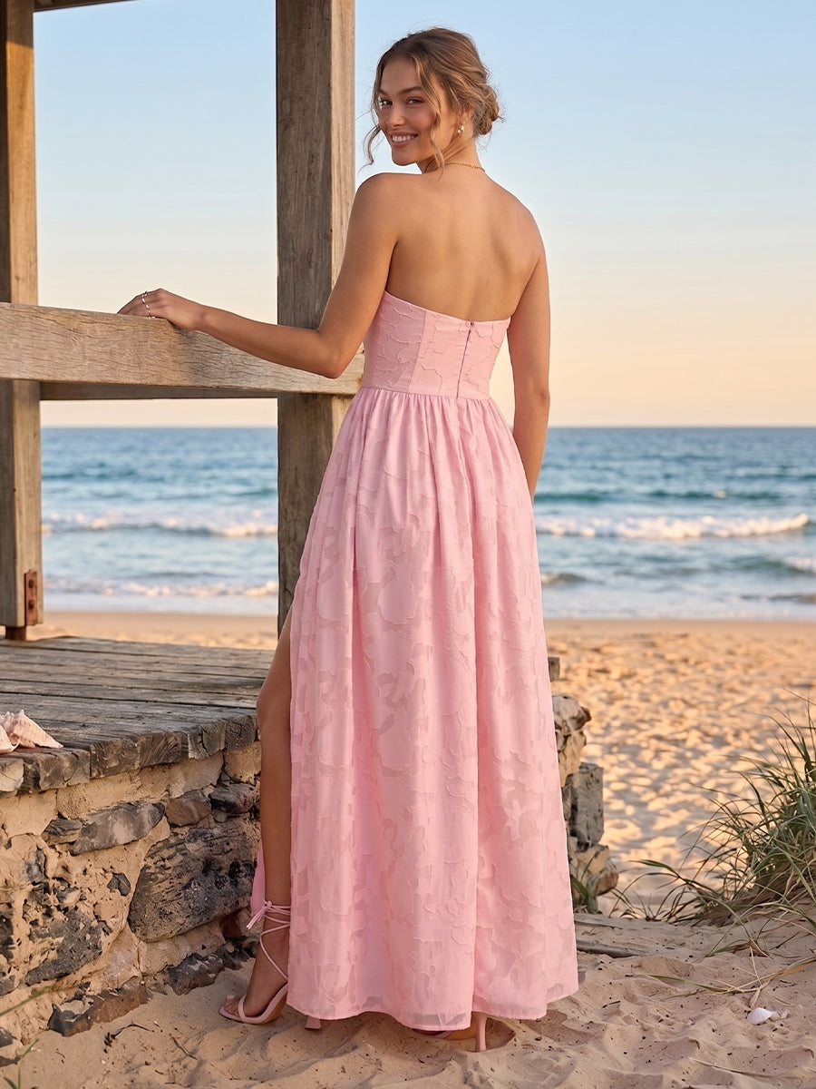 Quinn Pearl Pink back view bridesmaid dress