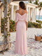 Marceline Pearl Pink back view bridesmaid dress