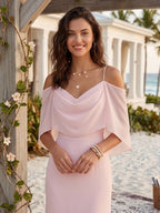 Marceline Pearl Pink side view bridesmaid dress