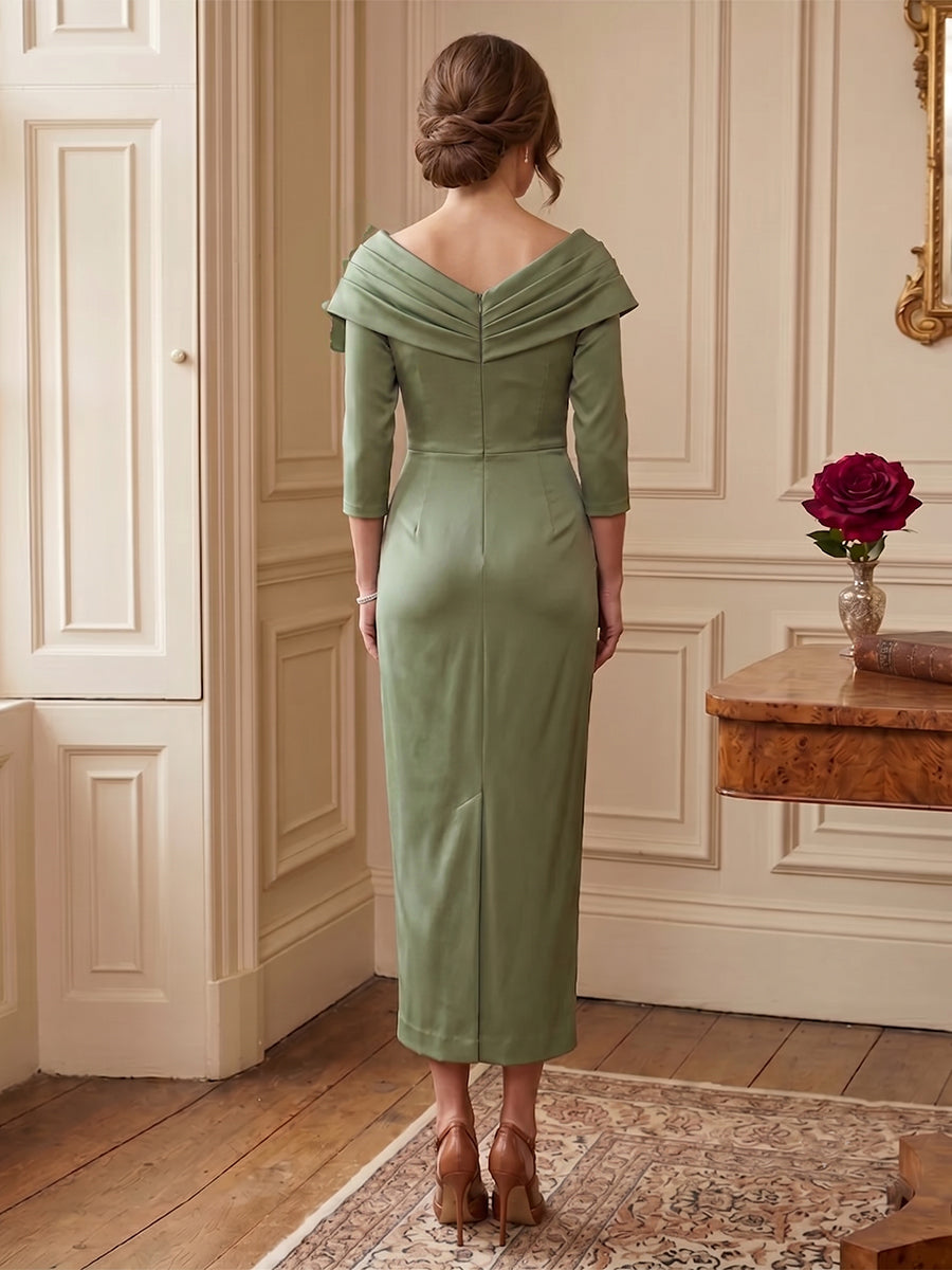 Diantha Belle Sage Green back view mother of the bride dress