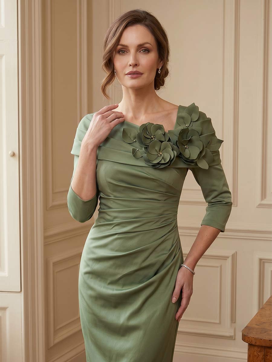 Diantha Belle Sage Green side view mother of the bride dress