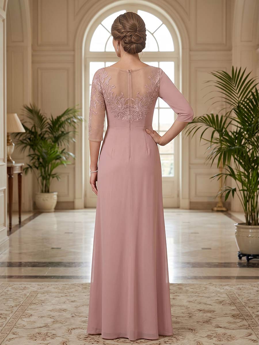 Selene Wren Dusty Rose back view mother of the bride dress