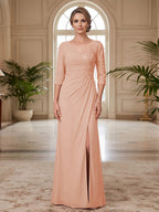 Selene Wren Dusty Rose hem detail mother of the bride dress