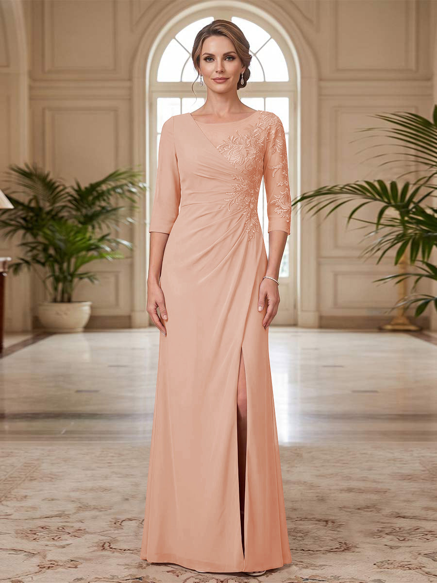 Selene Wren Dusty Rose hem detail mother of the bride dress