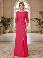 Selene Wren Fuchsia back view mother of the bride dress