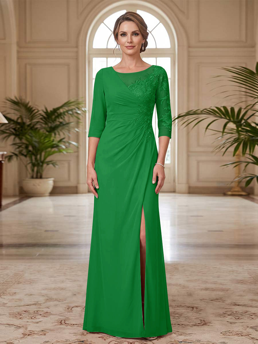Selene Wren Forest Green front view mother of the bride dress