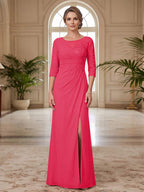 Selene Wren Hot Pink front view mother of the bride dress