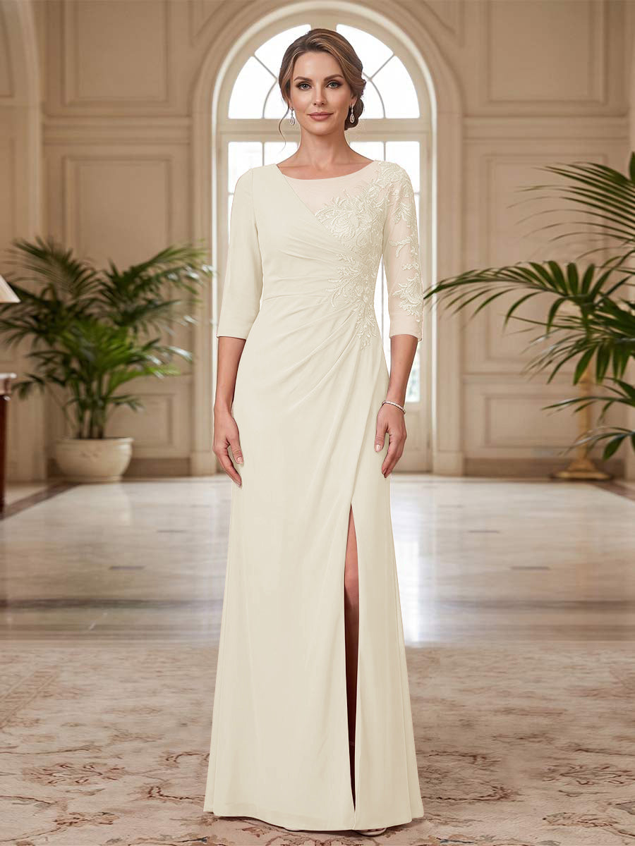 Selene Wren Ivory front view mother of the bride dress