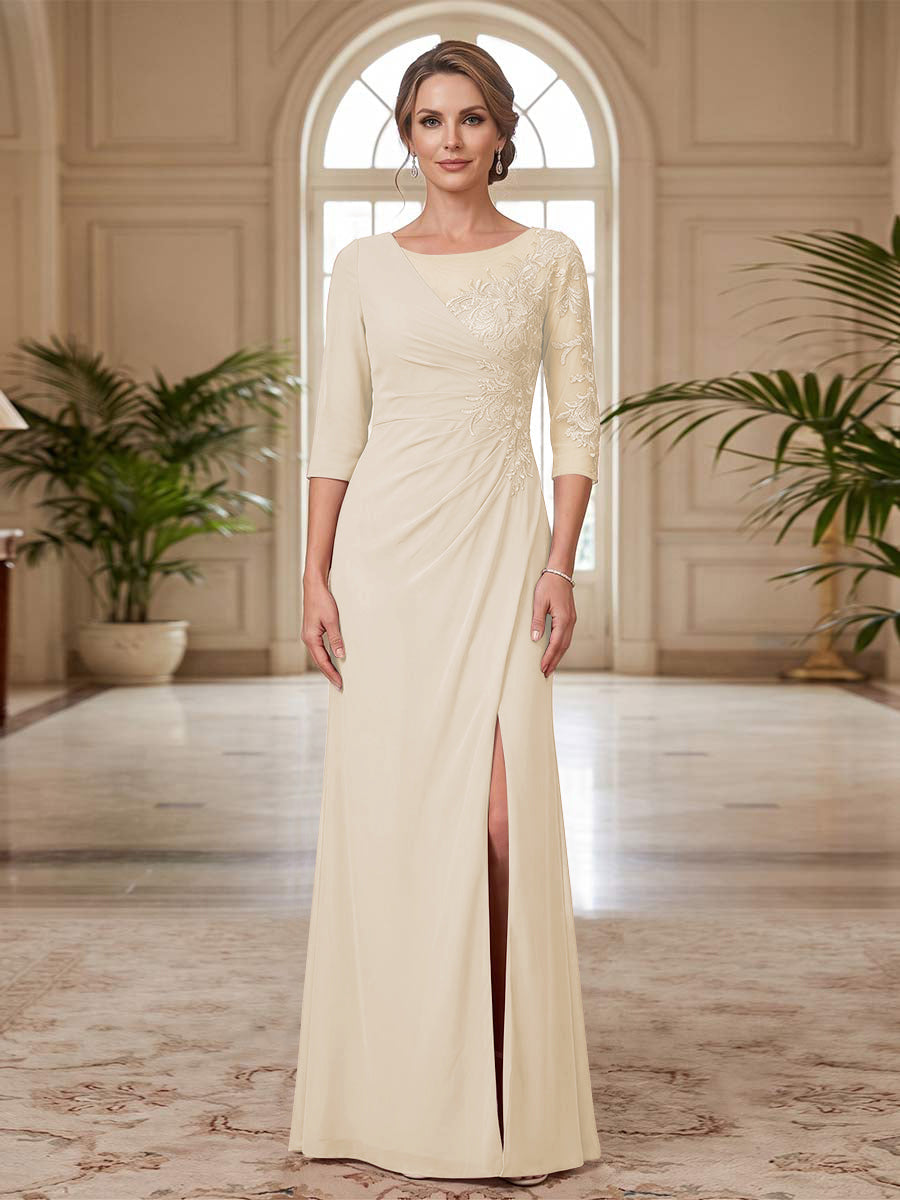 Selene Wren Champagne back view mother of the bride dress