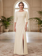 Selene Wren Champagne back view mother of the bride dress