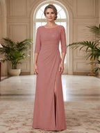 Selene Wren Mauve front view mother of the bride dress