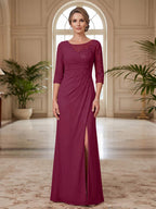 Selene Wren Orchid front view mother of the bride dress