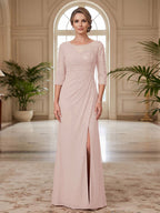 Selene Wren Rose Pink front view mother of the bride dress