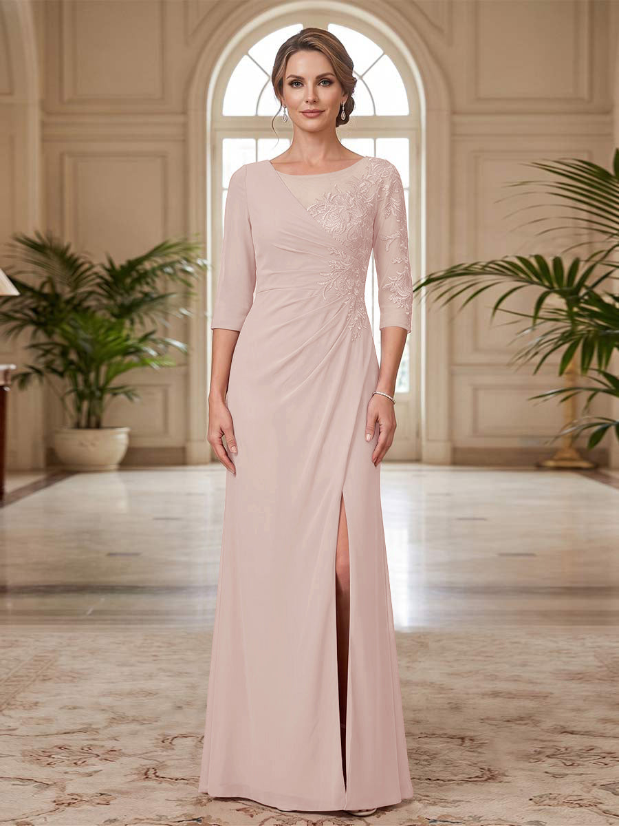 Selene Wren Rose Pink front view mother of the bride dress