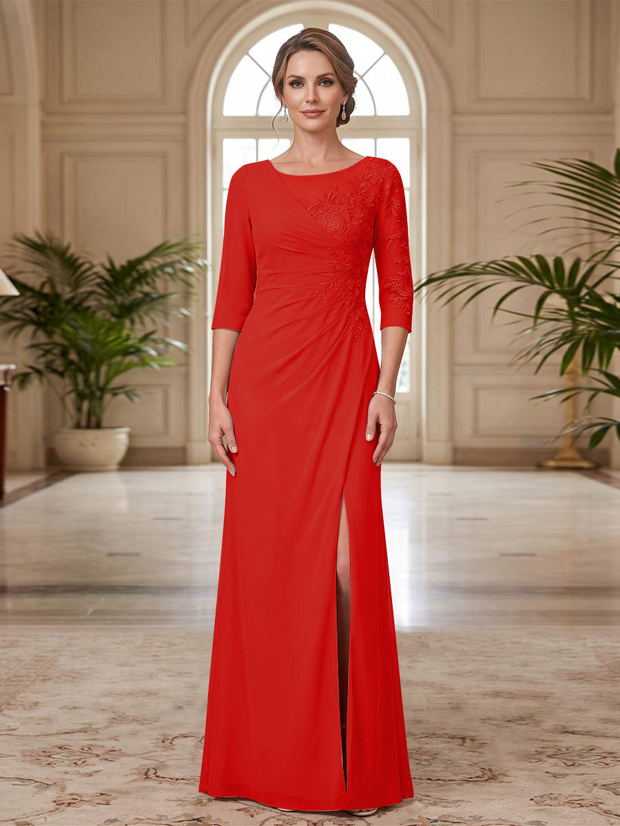 Selene Wren Red front view mother of the bride dress